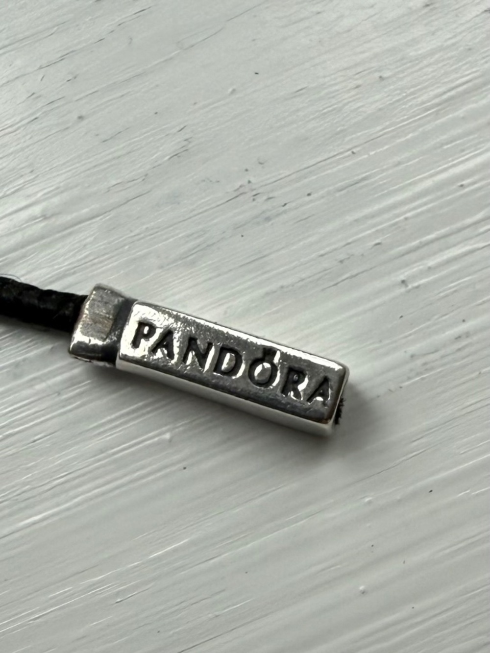 Pandora black fabric and sterling silver lariat - retired - Picture 2 of 3